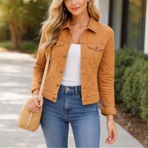 Liverpool Los Angeles Amber Dawn Denim Jacket Small Stretch Button Front